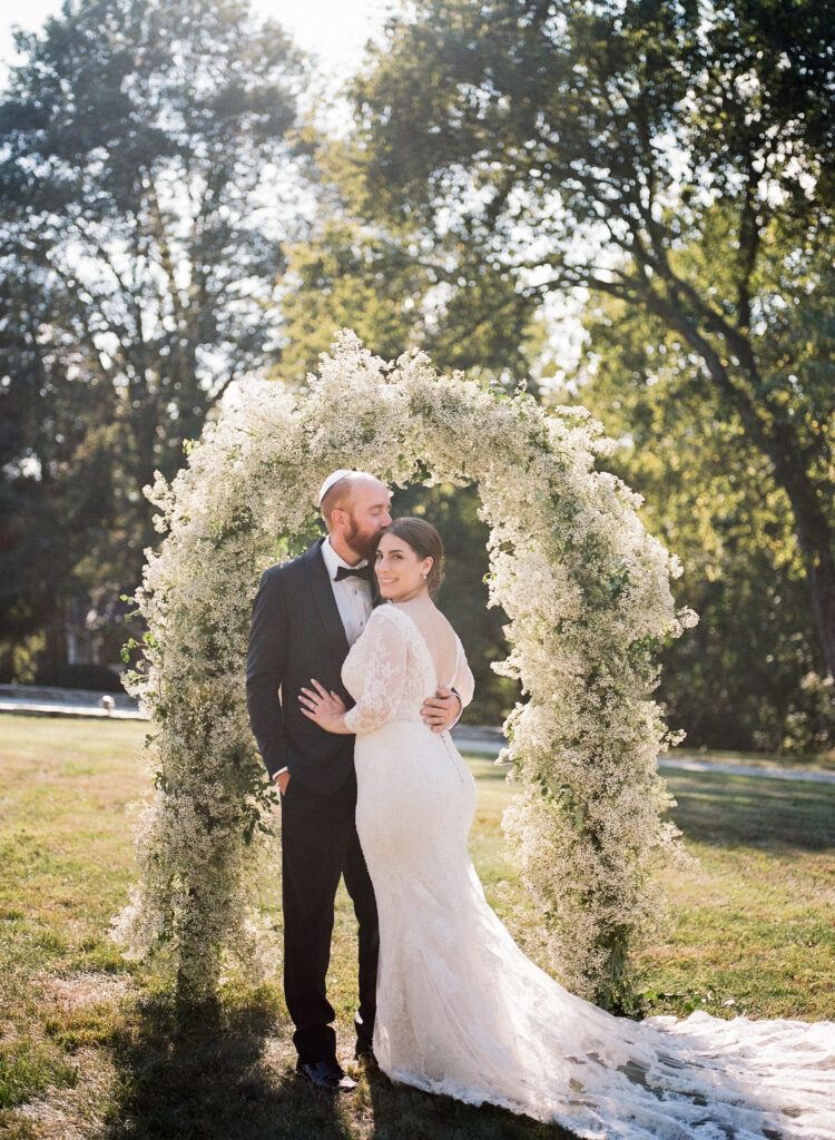 floral wedding arbor at the Clifton